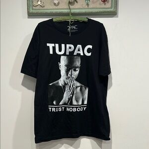 Hip Hop History TUPAC Trust Nobody Black Graphic T-Shirt large unisex
